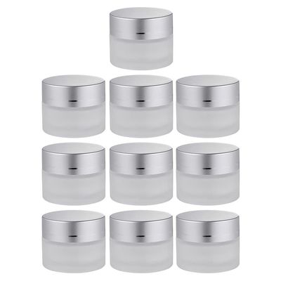 10 Pcs cream bottle cosmetic cream jar Glass Jar eye jars bulk Glass Cosmetic Containers with Lids plastic canisters with lids Empty Jars make up travel powder