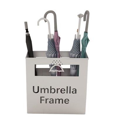Umbrella Racks Large-Capacity Umbrella Stand Holder, Modern Umbrella Tube with Independent Drip Tray, Space-Saving Entrance Umbrella Basket, 3 Colors (Color : White, Size : 36x13x41cm)