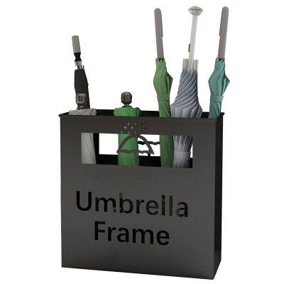 Umbrella Racks Metal Commercial Umbrella Stand Holder, Decorative Umbrella Basket at Hotel Entrance, Large-Capacity Umbrella Bucket That Can Hold 10-16 Umbrellas (Color : Black)