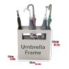 Umbrella Racks Iron Umbrella Stand Holder, Free-Standing Umbrella Basket with Drip Tray, Household and Commercial Cane Cue Umbrella Storage Bucket (Color : White) view 2