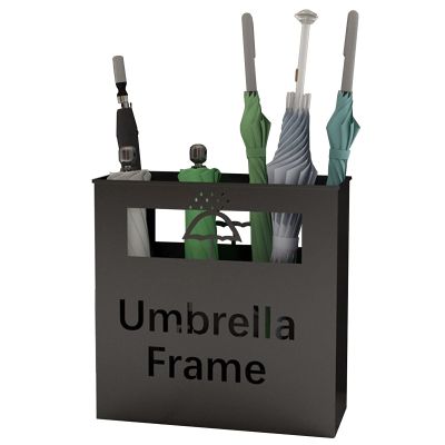Umbrella Racks Large-Capacity Commercial Umbrella Stand Holder, Modern Umbrella Tube with Independent Drip Tray, Space-Saving Entrance Umbrella Basket (Color : Black, Size : 36x13x41cm)