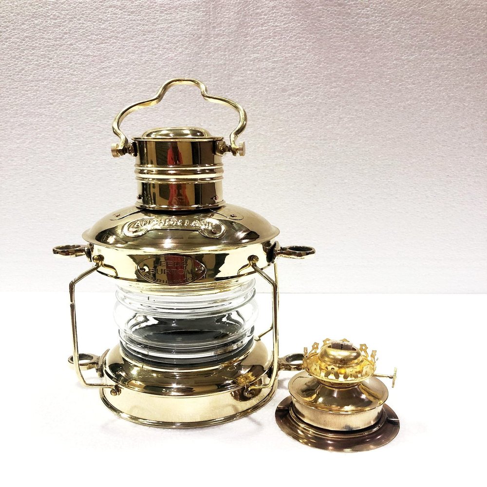 Nautical Antique 12" Ship Lamp Boat Copper Brass Oil Lantern Maritime Collectible Home Decorative