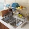 Dish Drying Rack And Drain Rack Above The Sink, Kitchen Dish Rack Easy To Assemble 2-layer Stainless Steel Expandable Kitchen Organization Space Saving Black ( 40 Inches) DXY (Color : Metallic) view 2