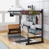 Dish Drying Rack And Drain Rack Above The Sink. Kitchen Dish Rack. Cutlery Rack. 2-layer Stainless Steel. Expandable Kitchen Organization. Space Saving. Black (33  40 Inches) DXY view 3
