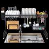 Dish Drying Rack And Drain Rack Above The Sink. Kitchen Dish Rack. Cutlery Rack. 2-layer Stainless Steel. Expandable Kitchen Organization. Space Saving. Black (33  40 Inches) DXY view 4