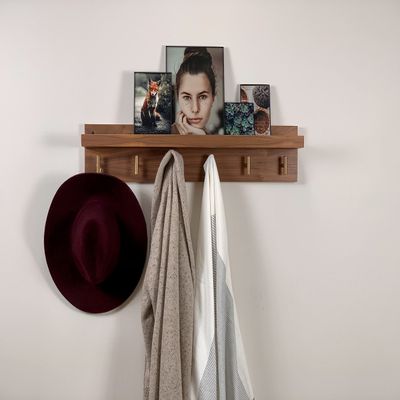 Modern Wall Mounted Coat Rack with Shelf (24 Inches)