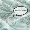BYTIDE Quilt Bedspread Oversized Queen 4 Piece Bedding Set 110" x 120" Elegant Antique Classy Damask Embroidery with Scallop Edges, Ultra Soft Lightweight Coverlet, Blue view 3