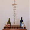 Tumbled Glass Suncatcher (24") - White - Recycled Glass and Driftwood - Cohasset Gifts - Garden Mobile, Window Art, Wind Chime view 2