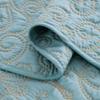 BYTIDE Quilt Bedspread Oversized Queen 4 Piece Bedding Set 110" x 120" Elegant Antique Classy Damask Embroidery with Scallop Edges, Ultra Soft Lightweight Coverlet, Forget Me Not view 4