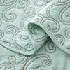 BYTIDE Quilt Bedspread Oversized King 4 Piece Bedding Set 120" x 120" Elegant Antique Classy Damask Embroidery with Scallop Edges, Ultra Soft Lightweight Coverlet, Blue view 4