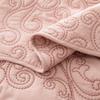 BYTIDE Quilt Bedspread Oversized Queen 4 Piece Bedding Set 110" x 120" Elegant Antique Classy Damask Embroidery with Scallop Edges, Ultra Soft Lightweight Coverlet, Dusty Pink view 4