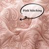 BYTIDE Quilt Bedspread Oversized King 4 Piece Bedding Set 120" x 120" Elegant Antique Classy Damask Embroidery with Scallop Edges, Ultra Soft Lightweight Coverlet, Dusty Pink view 3