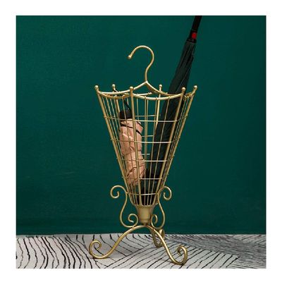 Umbrella Rack AGYH Golden Umbrella Stand, Umbrella-Shaped Simple Umbrella Holder, Household and Commercial Umbrella Stand Ornaments, Sticks, 32X70cm