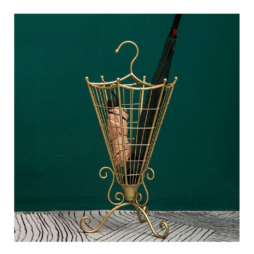 Umbrella Rack AGYH Golden Umbrella Stand, Umbrella-Shaped Simple Umbrella Holder, Household and Commercial Umbrella Stand Ornaments, Sticks, 32X70cm