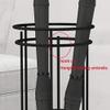 Umbrella Rack AGYH Metal Umbrella Stand, Black Floor-Standing Household Hotel Lobby Umbrella Bucket, Can Hold 10 Umbrellas, with Hook and Drip Tray25x55cm view 3