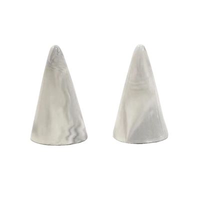 Marble Conic Ring Holder Jewellery Stand Organiser Storage Cone Ring Display Table Decor Photo Props (2, Gray)