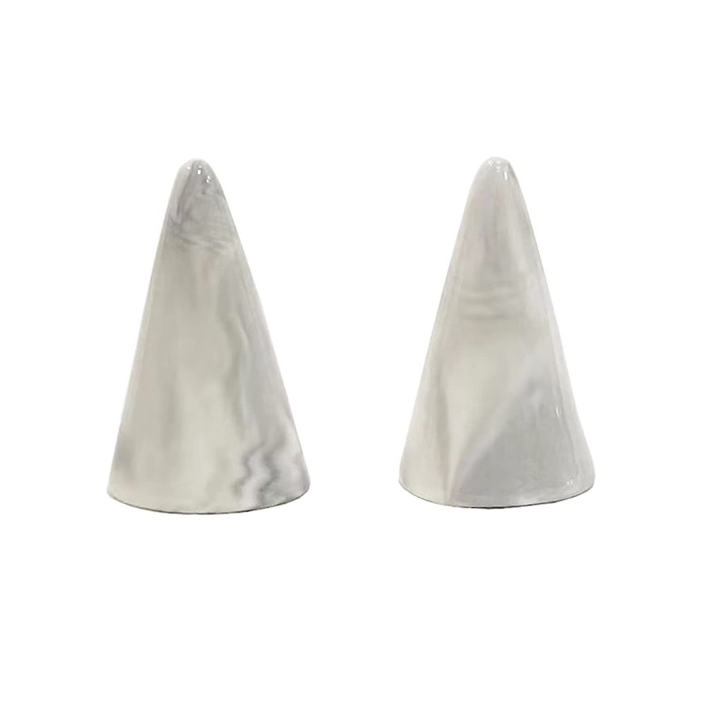 Marble Conic Ring Holder Jewellery Stand Organiser Storage Cone Ring Display Table Decor Photo Props (2, Gray)