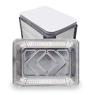 (480 Pack) Premium 2.5-LB Takeout Pans with Lids - 8.6" x 6.1" x 2" l Heavy Duty Disposable Aluminum Foil for Catering Party Meal Prep Freezer Drip Pans BBQ Potluck Holidays