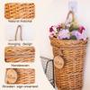 Woven Wicker Hanging Basket Door Hanging Basket Wall Decorations for Home Garden Farmhouse (original) view 3