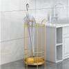 Umbrella Racks Indoor Metal Umbrella Stand Holder, Umbrella Storage Basket with Hook and Drip Tray, Space-Saving Entrance Umbrella Stand Holder (Color : Gold) view 4
