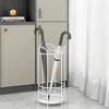 Umbrella Racks Iron Umbrella Stand Holder, Space-Saving Free-Standing Hollow Umbrella Bucket, Multifunctional Household Storage Bucket, White view 4