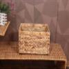 Rectangular Woven Water Hyacinth Storage Baskets with inside Handle for Shelves Bathroom Kitchen Office Desk (Style A) view 3