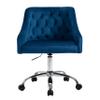 ANOUR Velvet Office Chairs,Modern Cute Home Office Desk Chairs with Wheels,Swivel Adjustable Task Armchairs,Vanity Chairs for Bedroom,Study Room,Office(Blue) view 1