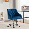 ANOUR Velvet Office Chairs,Modern Cute Home Office Desk Chairs with Wheels,Swivel Adjustable Task Armchairs,Vanity Chairs for Bedroom,Study Room,Office(Blue) view 2