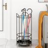 Umbrella Racks Indoor Metal Umbrella Stand Holder, Umbrella Storage Basket with Hook and Drip Tray, Space-Saving Entrance Umbrella Stand Holder (Color : Black) view 2