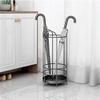 Umbrella Racks Indoor Metal Umbrella Stand Holder, Umbrella Storage Basket with Hook and Drip Tray, Space-Saving Entrance Umbrella Stand Holder (Color : Black) view 3