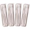 M&F 4 Pack Portable Utensils Set with Case, Wheat Straw Cutlery Set, Reusable Flatware Set Travel, Fork Spoon Cutter for Kids Adults Outdoor Office (Beige) view 1