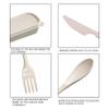 M&F 4 Pack Portable Utensils Set with Case, Wheat Straw Cutlery Set, Reusable Flatware Set Travel, Fork Spoon Cutter for Kids Adults Outdoor Office (Beige) view 3