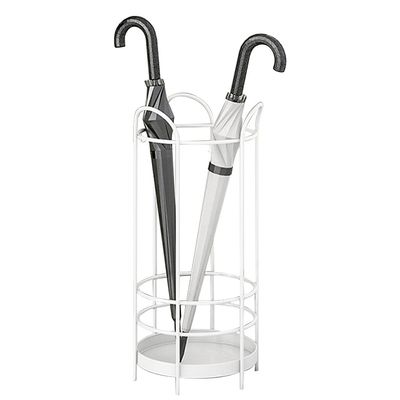 Umbrella Racks Indoor Metal Umbrella Stand Holder, Umbrella Cane Cue Storage Basket for Hotel Offices, 3 Colors, 27x60cm (Color : White)