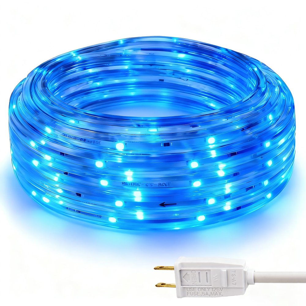 Areful Blue Rope Lights, 16.4ft Waterproofe Flexible LED Strip Light, Indoor Outdoor Decorative Lighting for Home Christmas Holiday Garden Patio Party