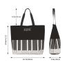Famame Piano Keyboard Music Keys Canvas Tote Bag Large Women Casual Shoulder Bag Handbag Reusable Multipurpose Shopping Grocery Bag For Outdoor view 3