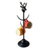 Black Wrought Iron Deer Head Coffee Mug Holder with 4 Hooks, Kitchen Accessories Storage Coffee Tea Cup Organizer Hanger Holder Cup Dryer view 1