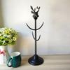 Black Wrought Iron Deer Head Coffee Mug Holder with 4 Hooks, Kitchen Accessories Storage Coffee Tea Cup Organizer Hanger Holder Cup Dryer view 4