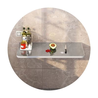 CHHD Folding Wall Mounted Drop-Leaf Table Space Saving Stainless Steel Floating Desk Wall Hanging Computer Desk for Home Office Kitchen Laundry Study Garage, 13 Sizes