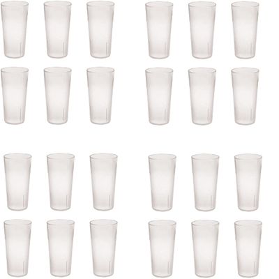 12 Ounce Restaurant Tumbler Beverage Cup, Stackable Cups, Break-Resistant Commmerical Plastic, Pebbled Texture, Set of 6 - Clear (Fur k)