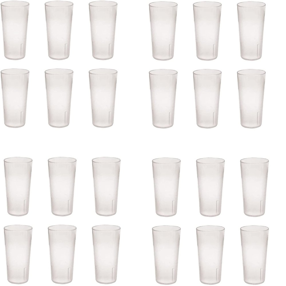 12 Ounce Restaurant Tumbler Beverage Cup, Stackable Cups, Break-Resistant Commmerical Plastic, Pebbled Texture, Set of 6 - Clear (Fur k)