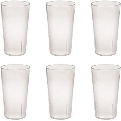 12 Ounce Restaurant Tumbler Beverage Cup, Stackable Cups, Break-Resistant Commmerical Plastic, Pebbled Texture, Set of 6 - Clear (Single Pack)