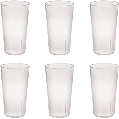12 Ounce Restaurant Tumbler Beverage Cup, Stackable Cups, Break-Resistant Commmerical Plastic, Pebbled Texture, Set of 6 - Clear (Single Pack)