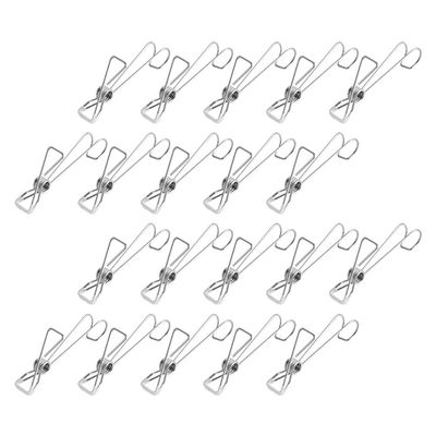 25pcs Non-Skid Stainless Steel Clothes Clips for Socks and Laundry Household Hangers for Drying Socks Balcony Bedroom and Bathroom Pack