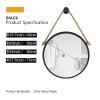 Albett Round Wall Mirror,Bronze Mirror,Vanity Mirror with Twine,Metal Frame Decorative Mirror for Wall,Bedroom,Bathroom,Living Room,Entryway,Locker Room view 2