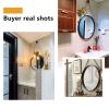 Albett Round Wall Mirror,Bronze Mirror,Vanity Mirror with Twine,Metal Frame Decorative Mirror for Wall,Bedroom,Bathroom,Living Room,Entryway,Locker Room view 4