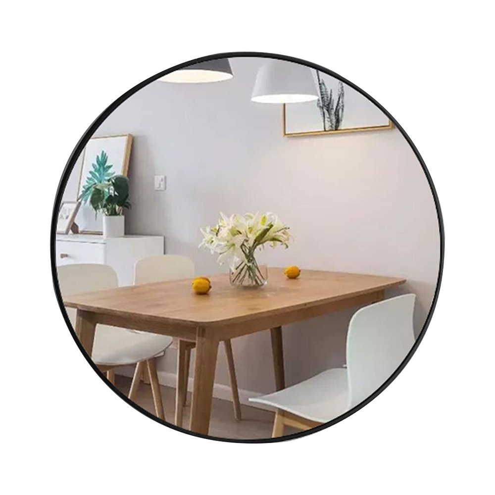 Albett Wall Mirror for Bathroom - 20" Round Wall Mounted Decorative Mirror, Best for Vanity Washrooms,Hotel, Bathroom and Living Rooms- Black