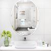 Albett Oval Beveled Polished Frameless Wall Mirror for Bathroom, Vanity, Bedroom view 4