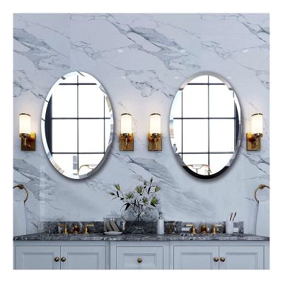Albett Oval Beveled Polished Frameless Wall Mirror for Bathroom, Vanity, Bedroomr.