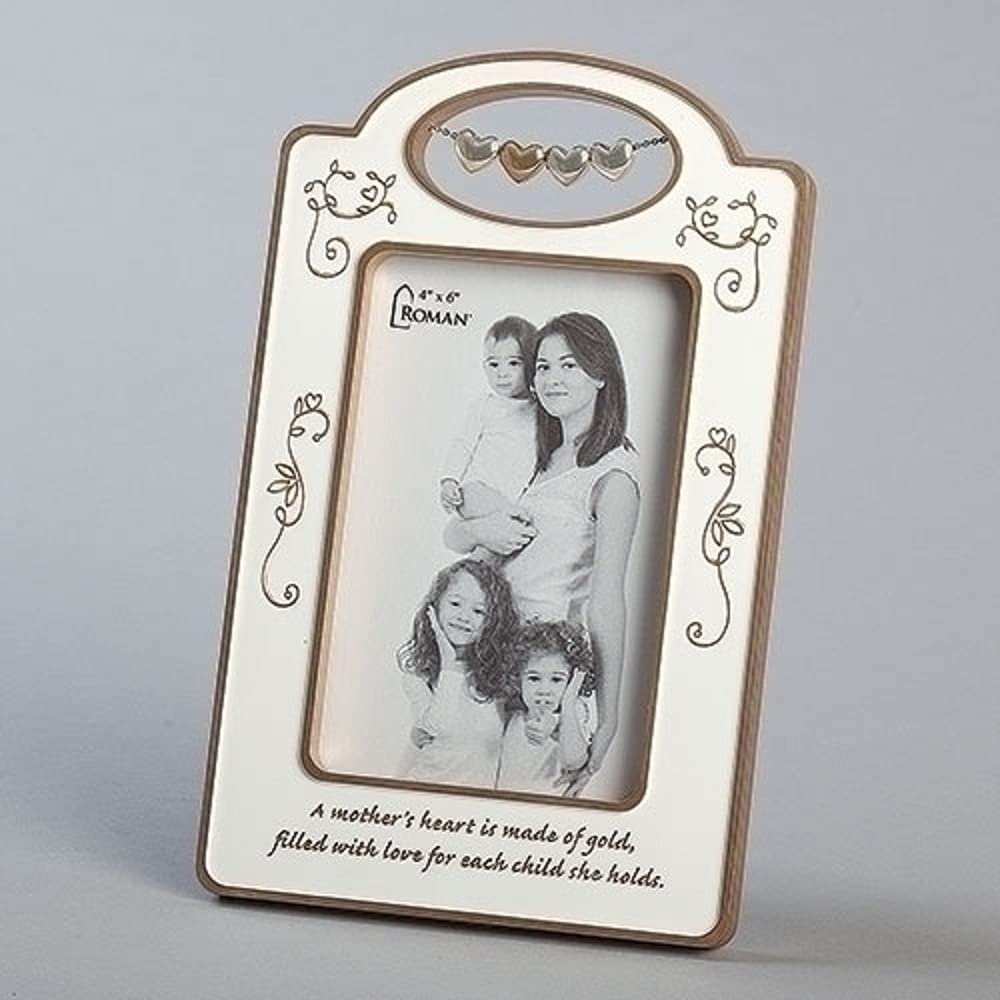 Roman 17276 Many Hearts Frame,9.5-inch Height, Resin and Stone Mix
