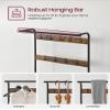 VASAGLE Coat Rack, Hall Tree with Shoe Bench for Entryway, Entryway Bench with Coat Rack, 4-in-1, with 9 Removable Hooks, a Hanging Rod, 13.3 x 33.1 x 72.1 Inches, Rustic Brown and Black UHSR400B01 view 4